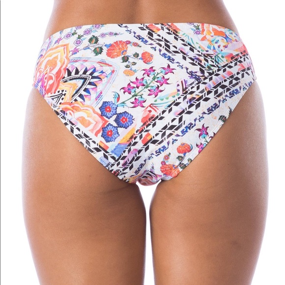 La Blanca Majorca Bikini Bottom orange white swim suit bathing  12 14 - Picture 2 of 7